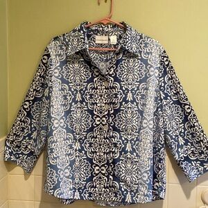 Alfred Dunner women multi- color 3/4 Sleeve Spring Summer Top Blouse - Size 18